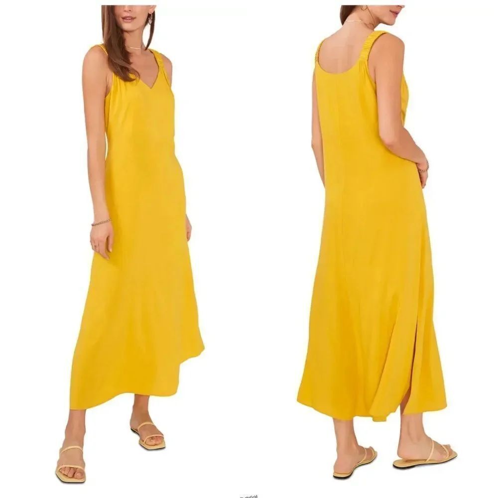 1. State Mustard Yellow Sleeveless Cover-Up Maxi Dress